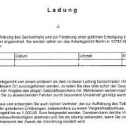 Ladung-Arbeitsgericht Berlin-Gütetermin