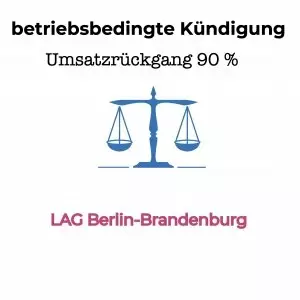 betriebsbedingte Kündigung wegen Umsatzrückgang- LAG Berlin-Brandenburg