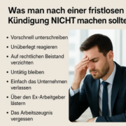 Fristlose Kündigung - was man nicht machen sollte