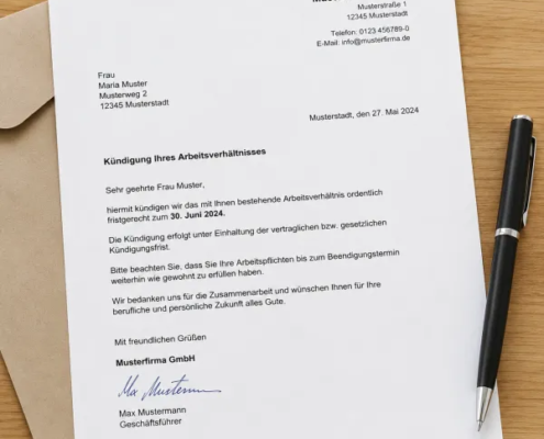 Kündigungsschreiben des Arbeitgebers